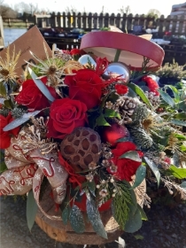Christmas Hatbox Arrangement